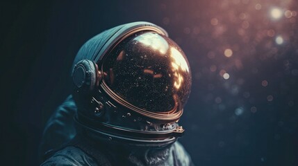 Wall Mural - A close up of an astronaut in a space suit, AI