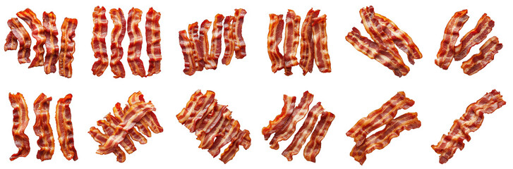 Wall Mural - set of breakfast of bacon strips