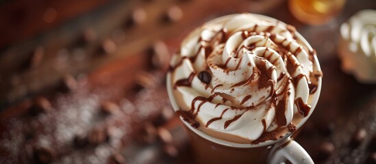 Sticker - Hot and Artistic: A Decadent Coffee Drink with Creamy Decoration