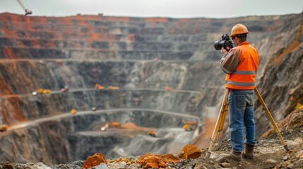 copper mine worker open pit Mine Surveying