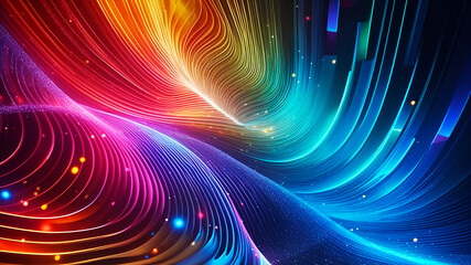 Wall Mural - abstract background with glowing lines, abstract texture wallpaper and background with waves and cur