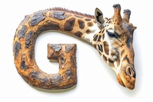 Vibrant Letter G With Giraffe Head On White Background For Educational And Decorative Use
