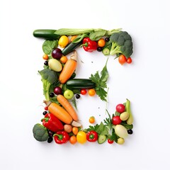 Poster - vegetables on a white background