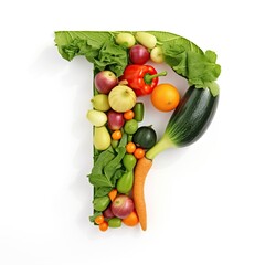 Wall Mural - vegetables on a white background