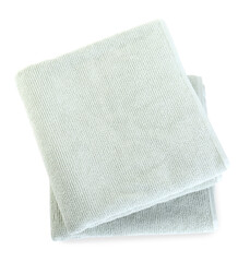 Wall Mural - Soft folded towels isolated on white, top view