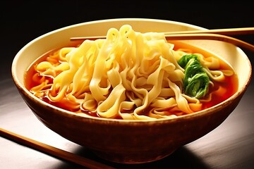 Wall Mural - bowl of noodles with chopsticks