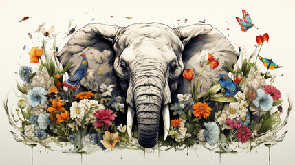 Poster - Line Art Animals and Wildlife