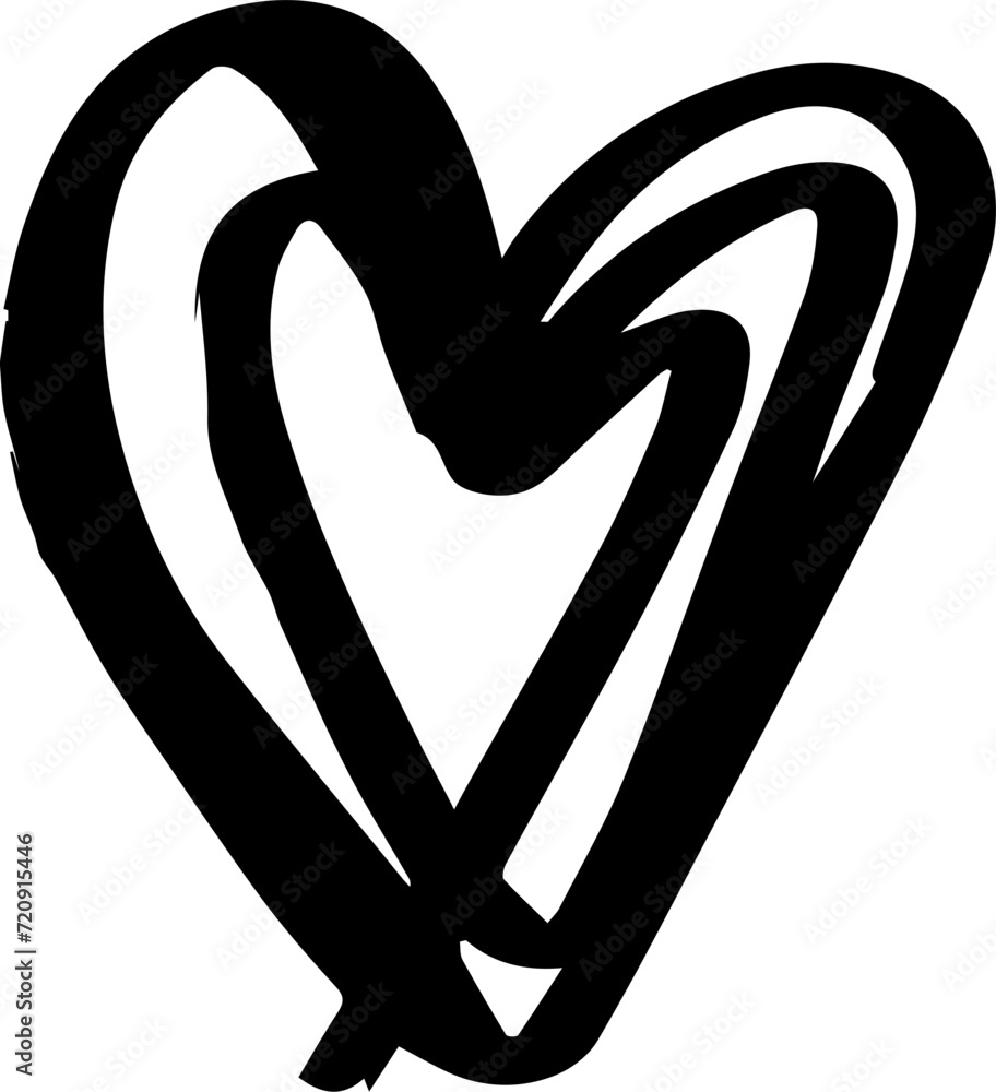 Set of hand drawn hearts. Rough lines, pencils, and brushstrokes Vector ...