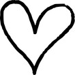 Set of hand drawn hearts. Rough lines, pencils, and brushstrokes Vector illustration. Black and white.