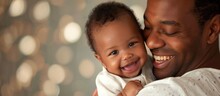 Joyful Infant Embraced By Father