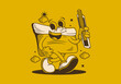 © Adipra - Squeegee mascot character holding a blade, vintage style