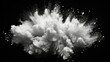 Abstract Design of Snow Cloud Explosion on Dark Background AI Generated