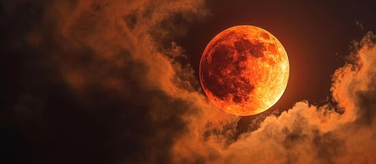 Wall Mural - captivating image of the breathtaking moon: experience the total eclipse in its final glory