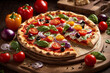 pizza with tomatoes and basil Testy Vegetable Pizza 
