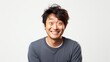 © Phoophinyo - A Portrait of a funny Asian man on a white isolated transparent background.