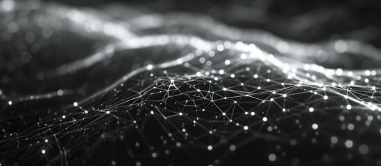 Wall Mural - abstract 3d rendering of a computer-generated, black and white background with a new quantum technol