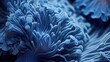 Macro close-up of a blue mushroom. 3D rendering Generative AI