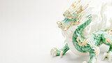Fototapeta Konie - jade dragon luxury white gold
