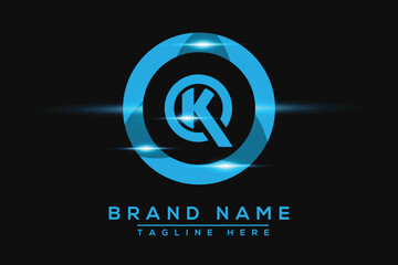 ko blue logo design. vector logo design for business.