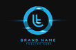 LT Blue logo Design. Vector logo design for business.