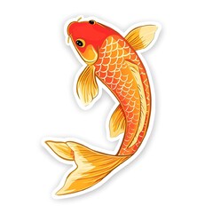 Wall Mural - a sticker of a fish on a white background vector