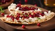 Crispbread with cottage cheese, cranberries and walnuts Generative AI