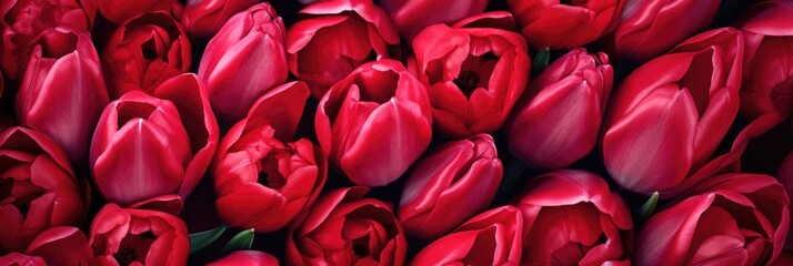 colorful background of red tulips