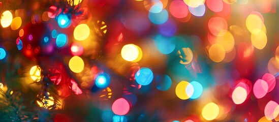 Canvas Print - Abstract Christmas Lights Background: A Vibrant Display of Abstract Christmas Lights against a Festive Background