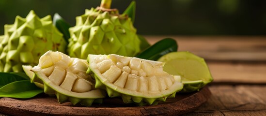 Canvas Print - Delicious Cuts of Tangy Sour Sop Fruit - A Refreshing Twist of Sour in Every Bite