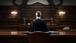 Lawyer sitting in a courtroom. The concept of law and justice Generative AI