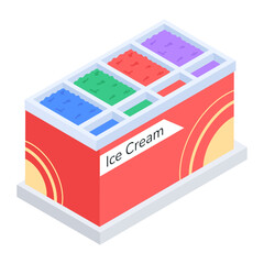 Sticker - Get this isometric icon of soda fridge 