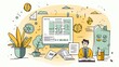 Illustration personal finance management, with tips and tricks presented through engaging graphics and memorable icons.