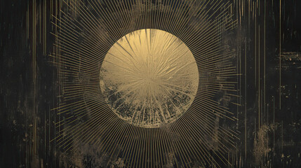 golden circle on black orange background
