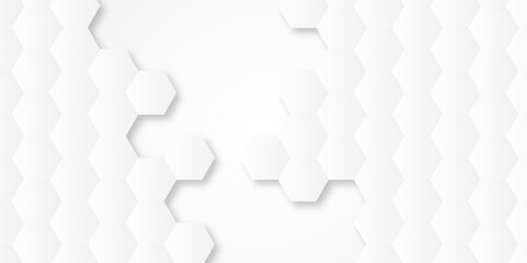 Abstract 3d background with hexagons pattern with hexagonal white and gray technology line paper background. Hexagonal vector grid tile and mosaic structure mess cell. white and gray hexagon.
