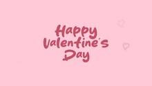 Happy Valentines Day Animation With Handdraw Style On Pink Background. Suitables For Valentines Day Greeting Card.