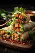 Avocado and Shrimp Spring Rolls. Best For Banner, Flyer, and Poster