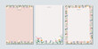 © mookamook - Spring notes and letters concept print template. Pastel flat illustration. For spring letter, scrapbooking, invitation, greeting card. A4 format