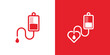 Blood bag design with dripping blood, Blood transfusion donation, Medical health concept for blood health