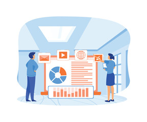 Wall Mural - digital transformation and email campaigns. flat vector modern illustration