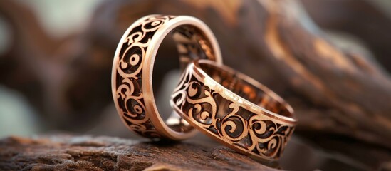 Sticker - Mesmerizing Wood Cut Rings: Stunning Display of Craftsmanship with Intricate Wood Cut Rings