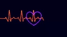 Healthy Heartbeat Animation. Pulse Trace Green Line On Dark Green Grid Background, Heart Pulse Monitor With Signal. Heartbeat Line. Flat Line EKG, Pulse Trace. EKG And Cardio Symbol. Healthy And Medic