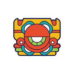 Wall Mural - one eye aztec design logo