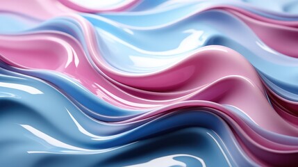 Wall Mural - 3D real water sea calm smooth blue pink Water waves flowing pastel pattern background