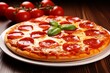 © Victor - Delicious italian-style pizza with salami and melty cheese for gourmet experience