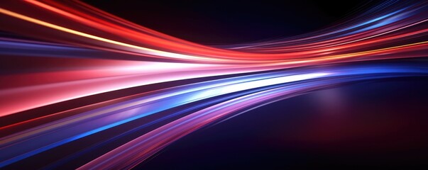 Wall Mural - blue red line abstract futurist kinetic on black background