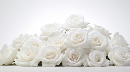  white rose bouquet on a white background