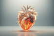 3D render anatomic hearth in transparent plastic