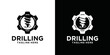 Design logo template for drill logo. oil drilling and other drilling industries. combination of drill elements