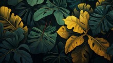 An Enchanting Vector Illustration Of A Close-up View Of Leaves, Highlighting The Fine Details, Textures, And Vibrant Greens, Akin To An HD Camera's Precision