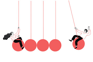 Challenge concept with Newton cradle